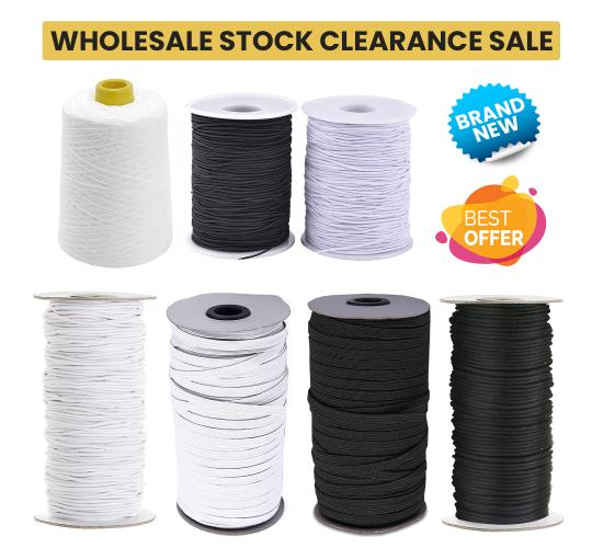100x Mixed Elastic Rolls 100 Metres Sewing Craft Dressmaking Haberdashery Job Lot