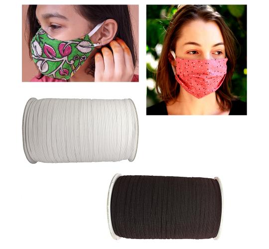 6mm Flat Elastic Band 25m Braided Stretch Cord Black White Sewing Craft 100 Rolls