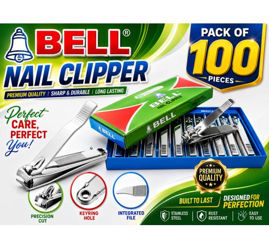 100pcs X BELL Toe Nail Clippers Stainless Steel  Nail Cutters Large Heavy Duty Trimmer Nipper Finger Effortless