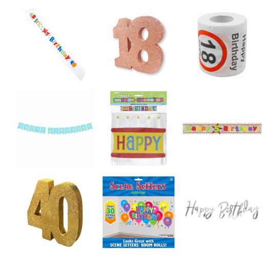 One Off Job Lot of 105 Mixed Happy Birthday Party Decorations
