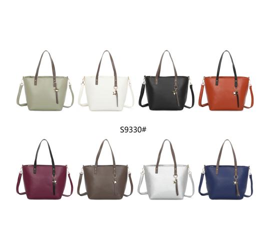 40Pcs Mix Colours-Soft Pu Medium Size Two-toned Tote Bag with Star Details