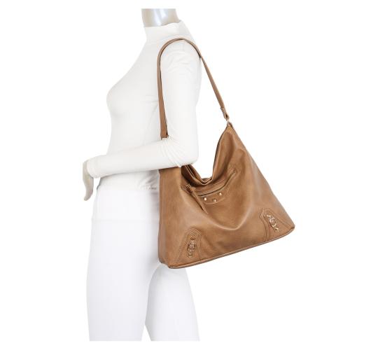 30 Pcs Mix Colours-Pu Medium Size Big Size Mono Handle Hobo Bag with Studs 