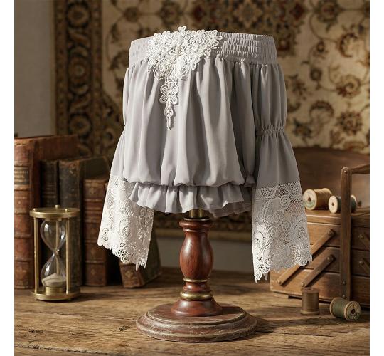 Girls Off Shoulder Lace Top Vintage Modal T Shirt Princess Summer Kids Clothing 3-7Y