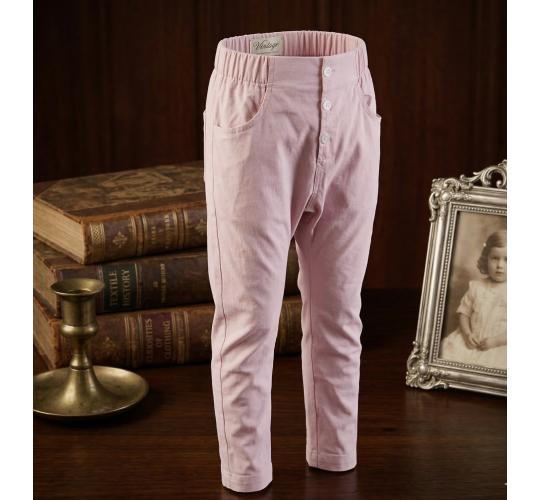 Girls Pink Skinny Pants High Waist Stretch Cotton School Trousers Kids Slim Fit 9-14Y