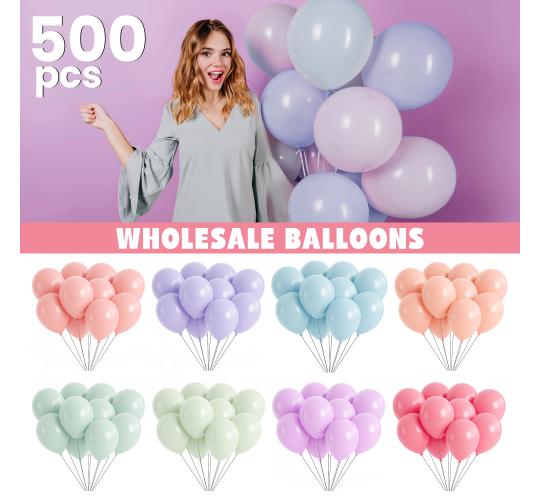Party Balloons 500 pcs 10" Assorted Latex Mixed Colours Birthday Wedding Event Decoration Clearance Stock