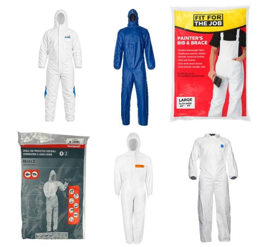 One Off Job Lot of 6 Mixed Disposable Coveralls & Protective Clothing
