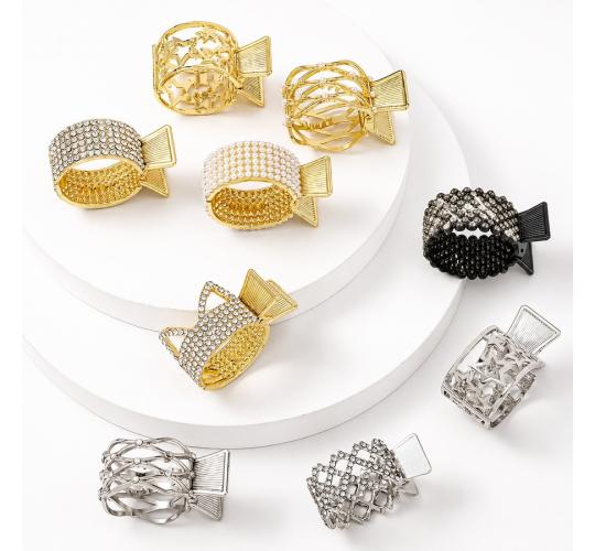 Wholesale Job Lot of 50 Mixed Metal Rhinestone & Pearl Ponytail Hair Claws