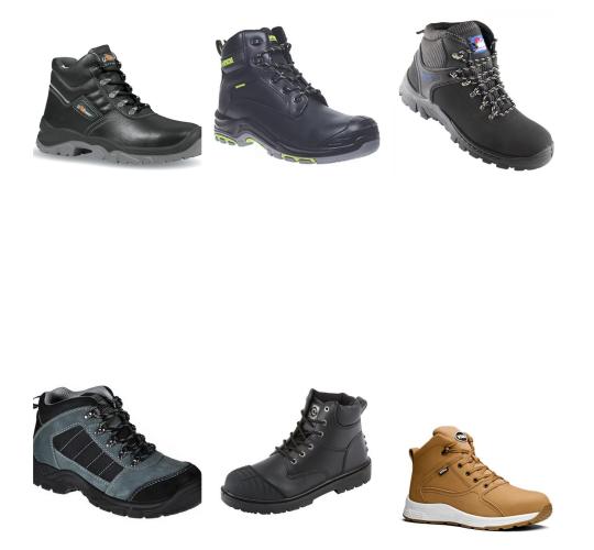 One Off Job Lot of 10 Safety Boots Assorted Styles & Sizes