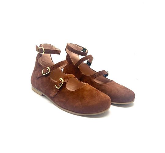 Wholesale Job Lot of 6 The Eugens Girl's Gabi Brown Suede Mary Jane Shoes