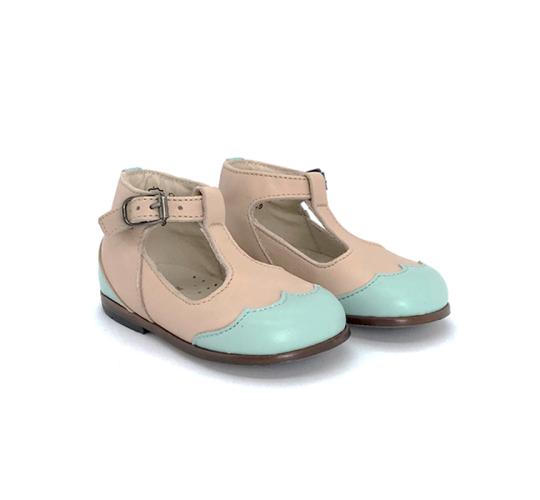 Wholesale Job Lot of 5 The Eugens Girl's Dione Nude/Mint T-bar Shoes