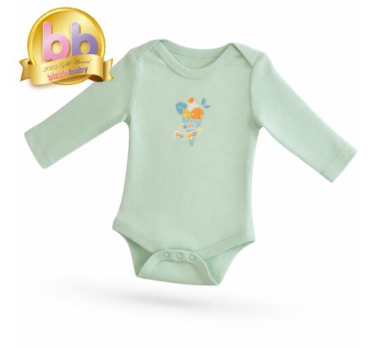 Long Sleeve Bodysuit Organic and Bamboo Blend - Ice Cream -  0-24M