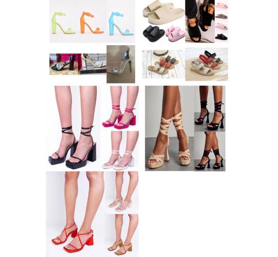  Wholesale Clearance 300 Pairs Womens Summer Heels Sandals Flats Slides Shoes Job Lot