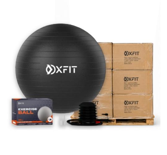 Pallet of 180 OXFIT Anti-Burst Exercise Balls with Foot Pumps (65cm)