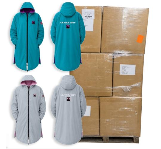 Pallet of 144 Mixed Ultra Dry Waterproof Changing Robes (XS-XL)
