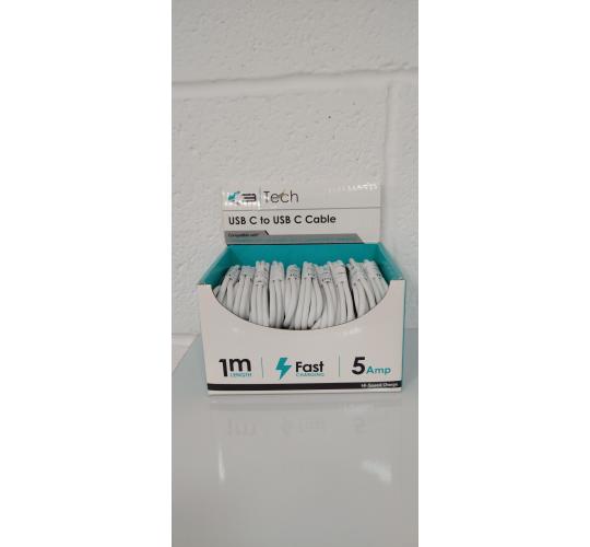 200 Type C to C 1 Metre charging cables (20 per box) (200 in total)