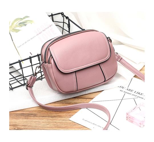 Mix 35 pcs Various Colours-Soft PU Leather Three Zippers Cross Body Bag
