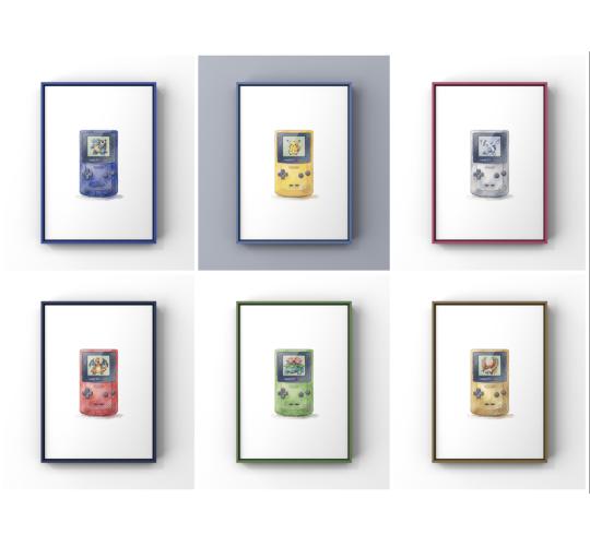 A4 Nintendo GameBoy Pokemon Art Prints