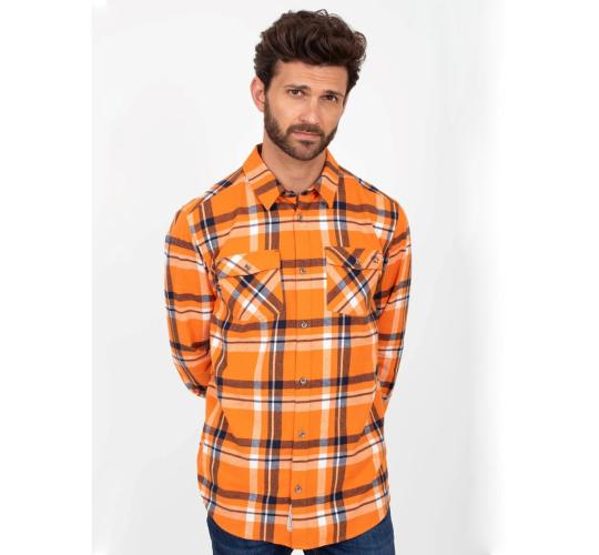 One Off Job Lot of 10 Brakeburn Orange Checked Shirt