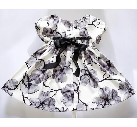 Girls Floral Puff Sleeve Dress Age 1-9 A Line Party Birthday Princess Outfit