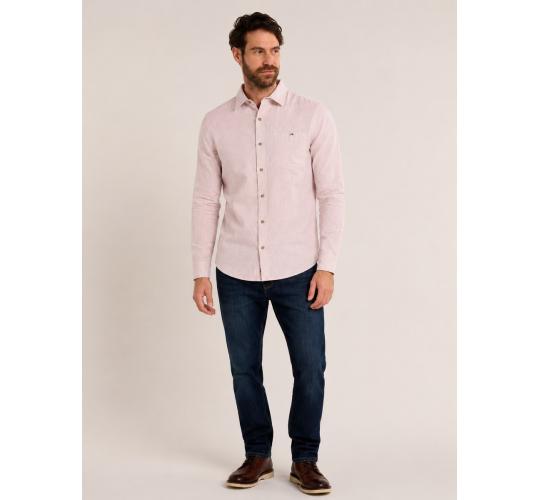 One Off Job Lot of 13 Brakeburn Mens Pink Stripe Long Sleeve Shirt (M-XXL)