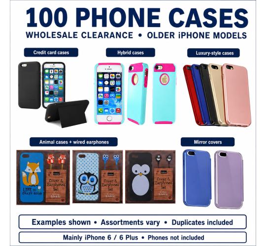 100 x iPhone Cases Job Lot Mixed Models Colours Wholesale Clearance NEW