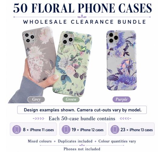 50 x Cases for iPhone 11 12 13 Job Lot Mixed Colours Wholesale Phone Covers NEW