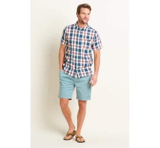 Wholesale Job Lot of 8 Brakeburn Mens Cream Check Short Sleeve Shirt (S-L)