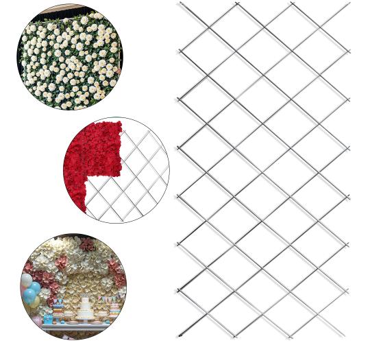 Expandable Support Grid Panel 8x4ft Pack of 2 with 6 Brackets Garden Plant Trellis Job Lot Wholesale Clearance