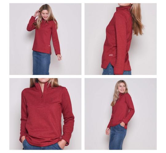 One Off Job Lot of 1 Brakeburn Women's Burgundy Quarter Zip Sweat (10)