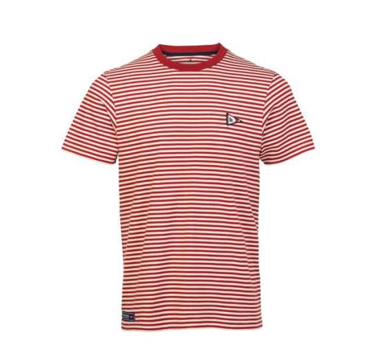 Job Lot of 1 Brakeburn Men's Burgundy Flag Stripe T-Shirt XXL