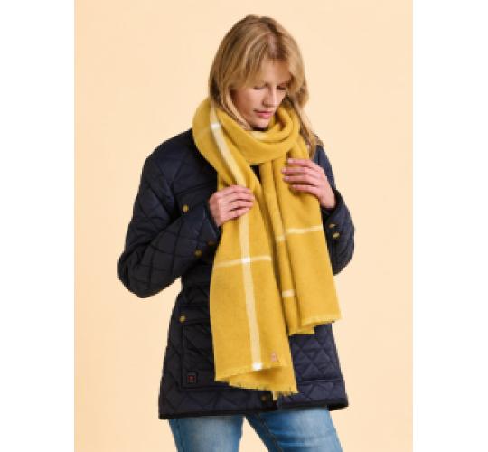 One Off Job Lot of 5 Ladies Brakeburn Mustard Check Blanket Scarves