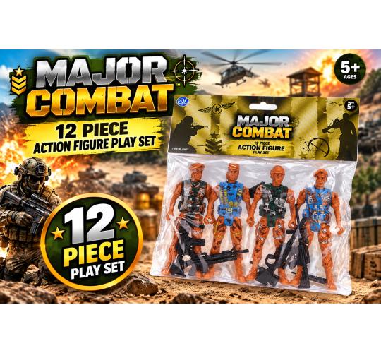 Major Combat 12PC Action Figure Play Set – 96 Sets Per Carton
