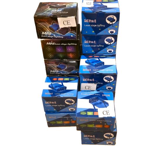Remote Controlled Mini Laser Stage Lighting Systems, DJ Disco Party Projectors - 16 Units - RRP £959.84