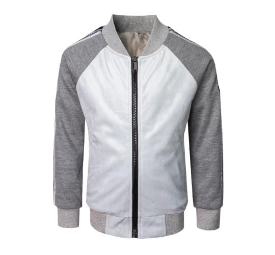 Kids Velvet Bomber Jacket Boys Girls Varsity School Coat Light Blue 4-10 Years