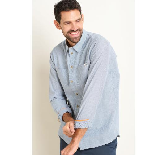 One Off Job Lot of 6 Brakeburn Men's Blue Stripe Long Sleeve Shirt (M-XXL)