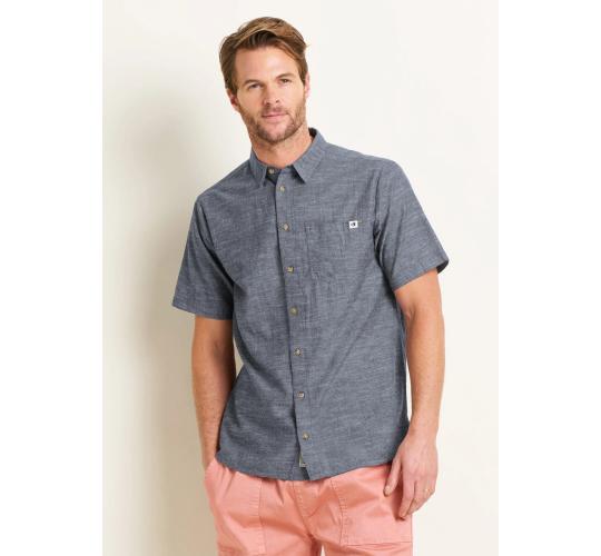 Job Lot of 4 Brakeburn Men's Slub Short Sleeve Shirt - Blue (SS24)