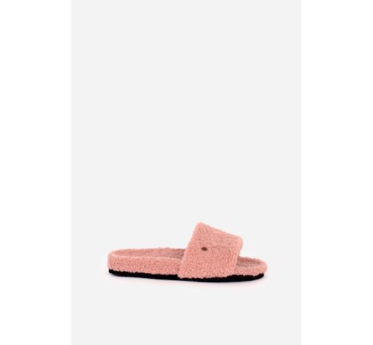 Job Lot of 12 Brakeburn Women's Pink Borg Slider Borg Slippers (AW22)