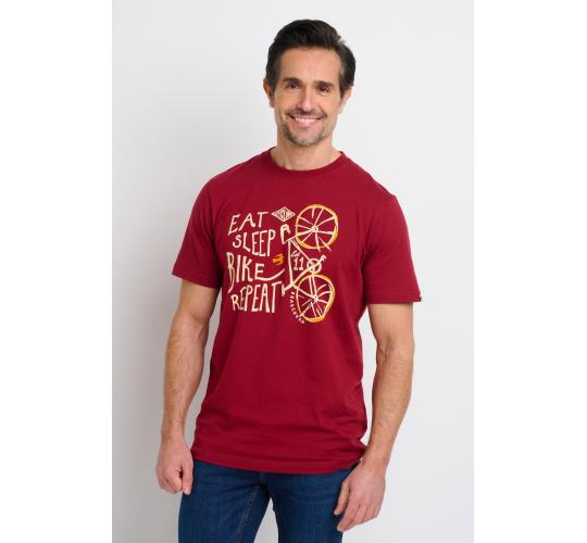 One Off Job Lot of 8 Brakeburn Men's Burgundy Eat Sleep Bike Tee (M-XXL)