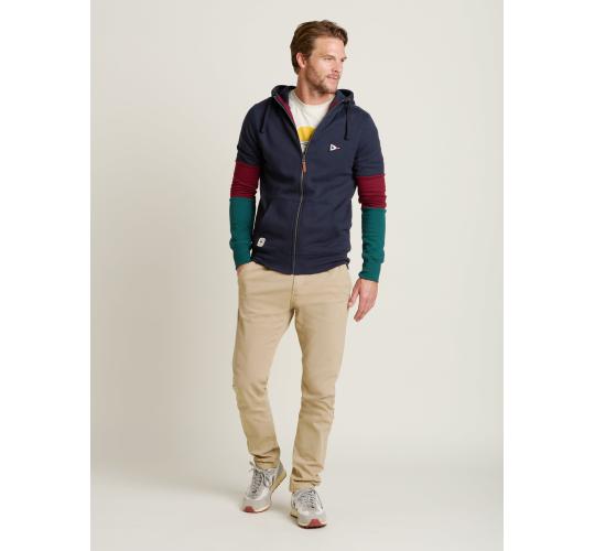 Job Lot of 8 Brakeburn Men's Navy Colour Block Zip Through Hoodie (AW24)