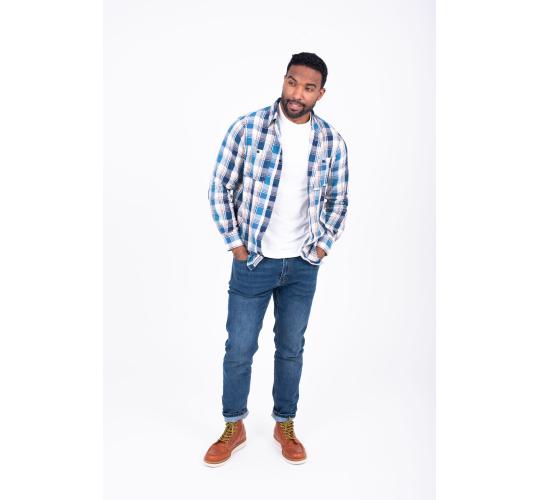 Job Lot of 6 Brakeburn Men's Blue Checked Long Sleeve Shirt (SS22)