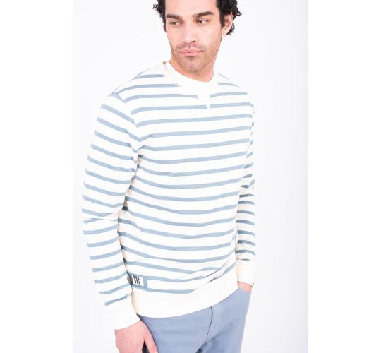 3 x Brakeburn Men's Cream Striped Sweatshirts | SS22