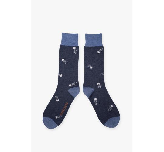 3 x Brakeburn Men's Blue Jellyfish Socks | SS22