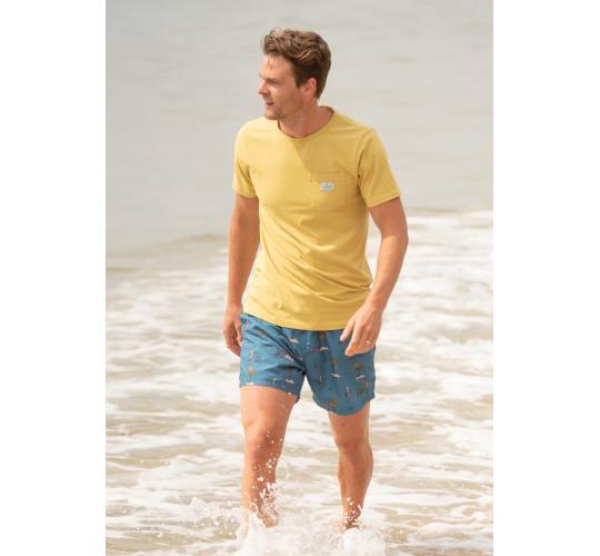 3 x Brakeburn Men's Oil Yellow Pocket T-Shirts | SS21