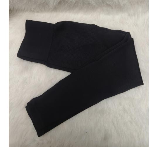 40x Women's Ribbed High-Waist Yoga Pants – Full Length, Black, 10 of Each UK 6-8, 10, 12-14, 16-18