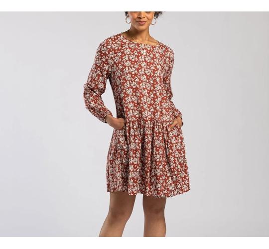 Bundle] 42 Pentlebay Tiered Mini Smock Dresses in Tan White Floral (New with tags), Sizes UK12 - UK18