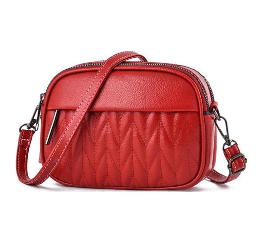 Mix 40pcs -Soft PU Double Zipper Quilted Camera Bag Cross Body Bag Pewter Hardware - 2088