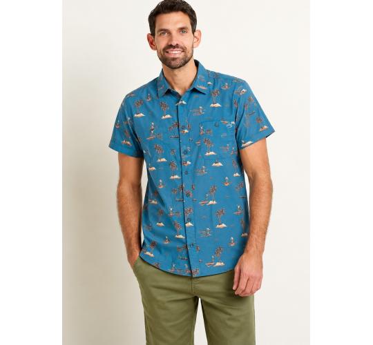 One Off Job Lot of 4 Brakeburn Men’s Linear Floral Shirts – Green (S-XL)