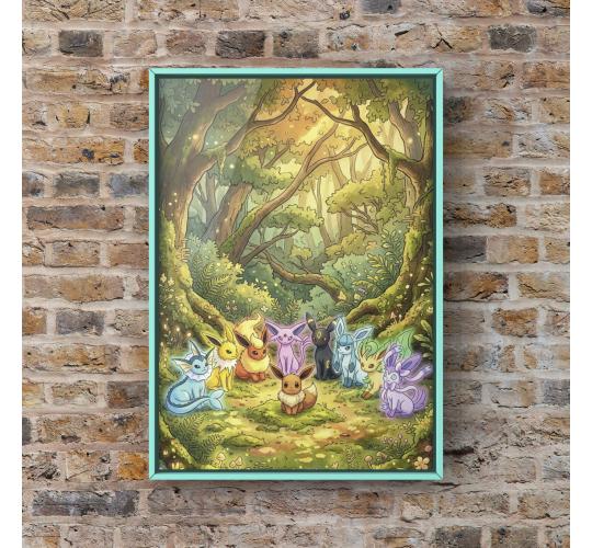 A4 Eeveelution Art Print - Pokemon - 10 Pack Individually Packaged & Ready for Retail