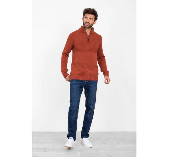 One Off Job Lot of 9 Brakeburn Men's Rust Quarter Zip Jumpers (S-XL)