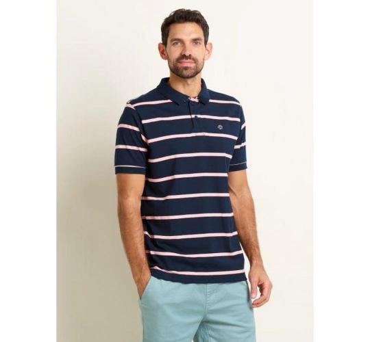 One Off Job Lot of 5 Brakeburn Men's Stripe Polos – Navy (S-XL)